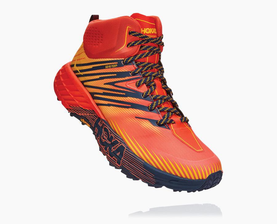 Hoka Mens Trail Shoes NZ - Hoka Speedgoat Mid Gore-Tex 2 Red (UQL259783)